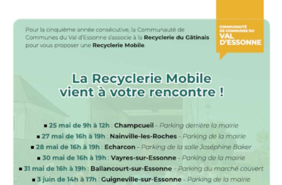 Recyclerie mobile à Vert-le-Grand